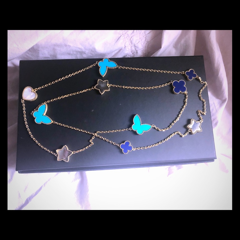 Style of Vca long necklace plated